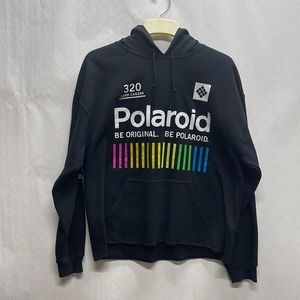 Polaroid Cutoff Hoodie Black Size Medium